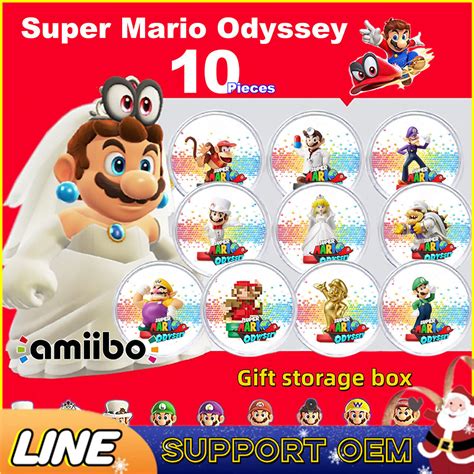 Super Mario Odyssey NFC coins Amiibo Compatible Card Set of 